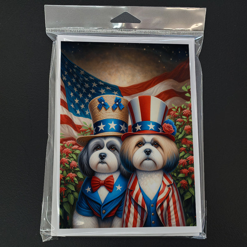 All American Lhasa Apso Greeting Cards Pack of 8