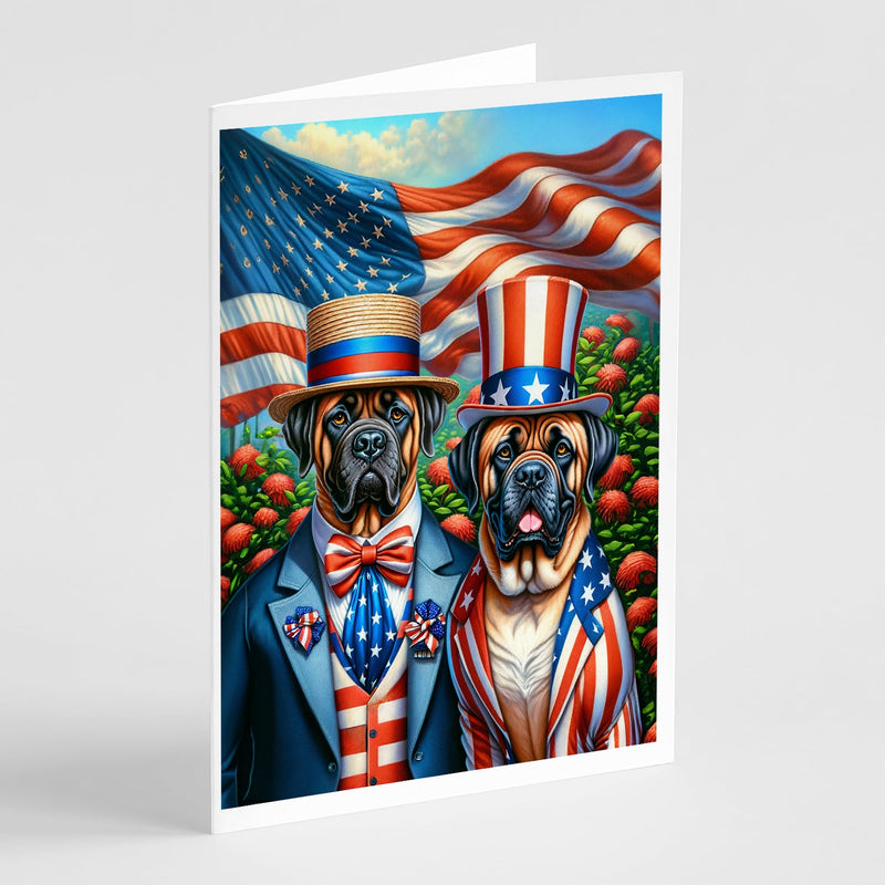 All American Mastiff Greeting Cards Pack of 8