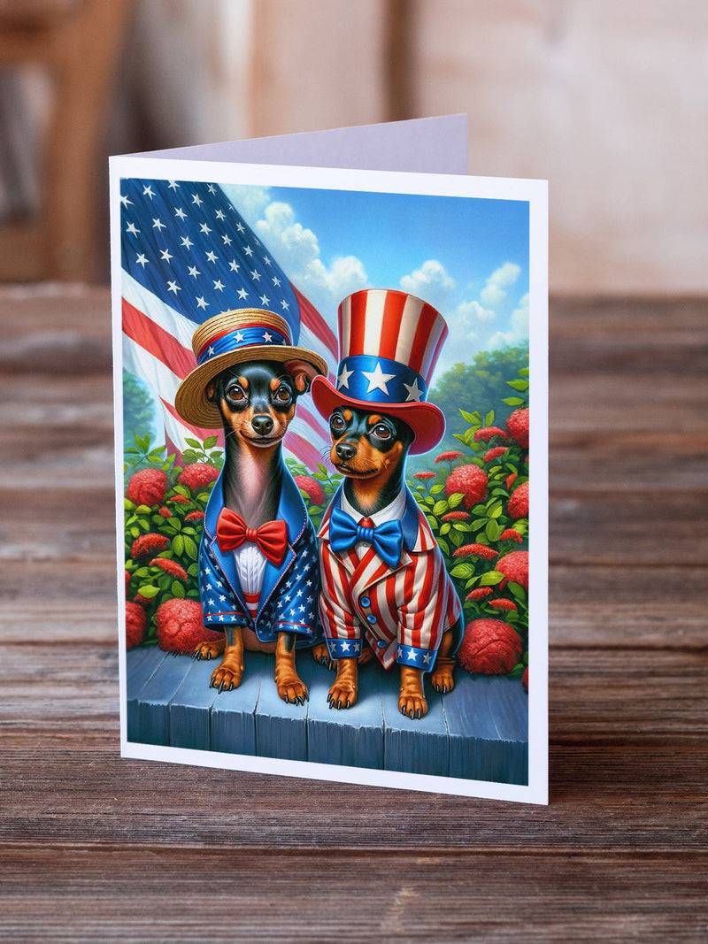 All American Miniature Pinscher Greeting Cards Pack of 8