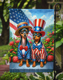 All American Miniature Pinscher Garden Flag –  Dogs with American Flag Background by Caroline’s Treasures
