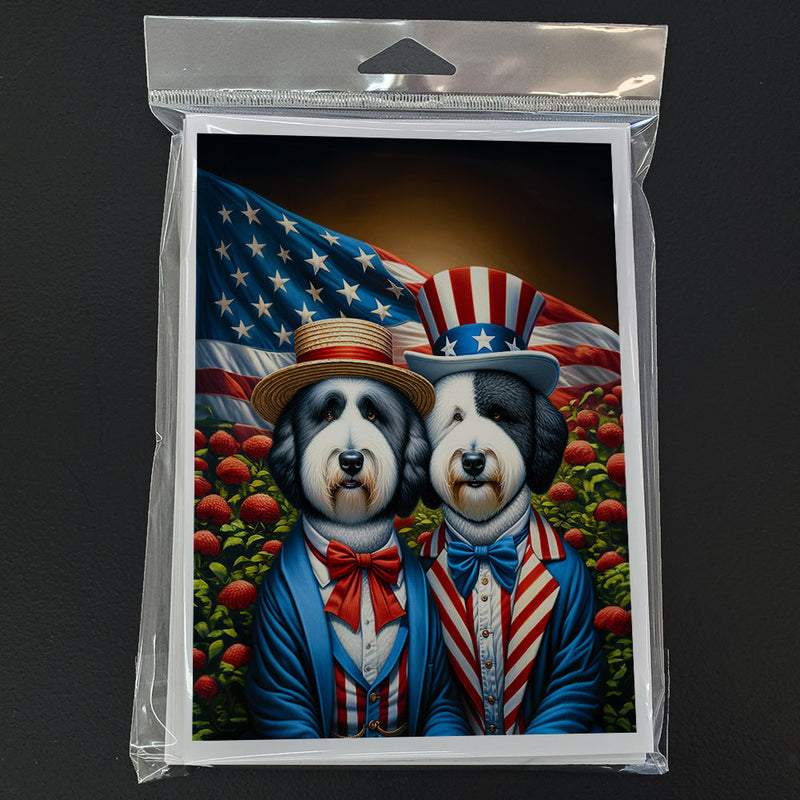 All American Old English Sheepdog Greeting Cards Pack of 8