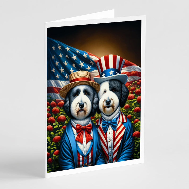 All American Old English Sheepdog Greeting Cards Pack of 8