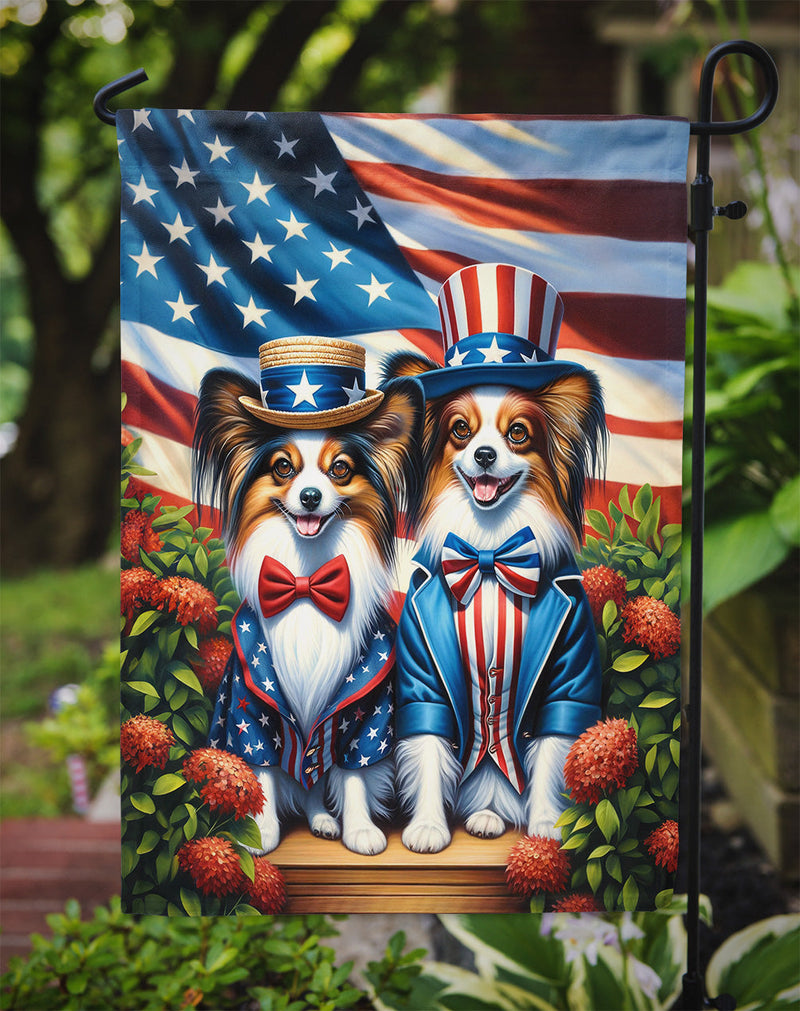 All American Papillon Garden Flag