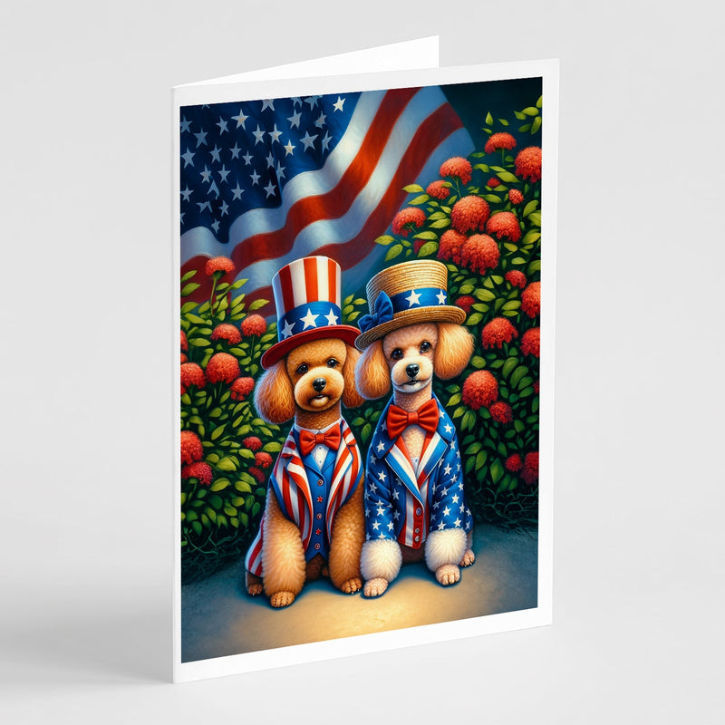 All American Poodle Greeting Cards Pack of 8