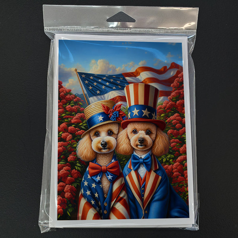 All American Poodle Greeting Cards - Blank Note Cards – 8-Pack of Artist-Designed Cards with Envelopes