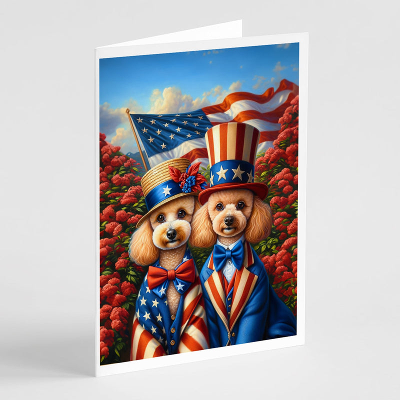 All American Poodle Greeting Cards - Blank Note Cards – 8-Pack of Artist-Designed Cards with Envelopes