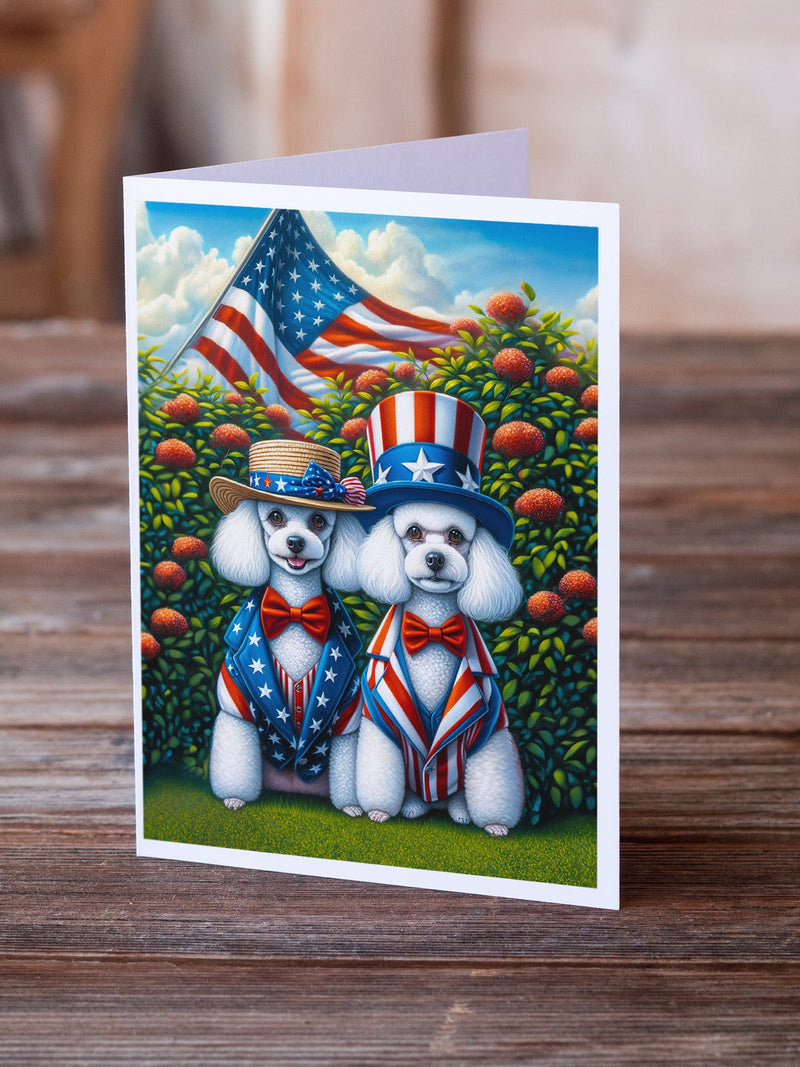 All American Poodle Greeting Cards - Blank Note Cards – 8-Pack of Artist-Designed Cards with Envelopes