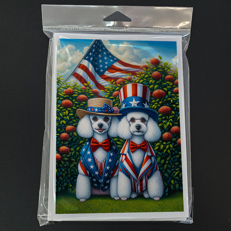 All American Poodle Greeting Cards - Blank Note Cards – 8-Pack of Artist-Designed Cards with Envelopes