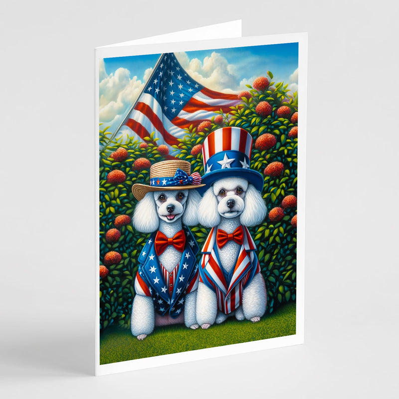 All American Poodle Greeting Cards - Blank Note Cards – 8-Pack of Artist-Designed Cards with Envelopes