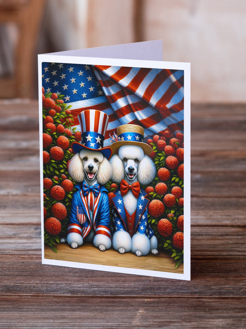 All American Poodle Greeting Cards - Blank Note Cards – 8-Pack of Artist-Designed Cards with Envelopes