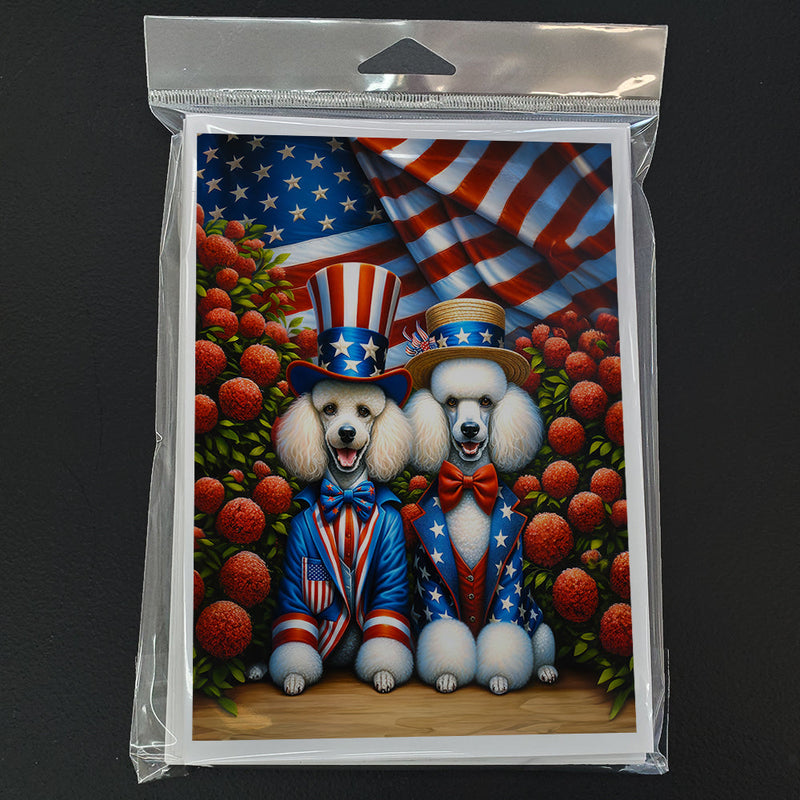 All American Poodle Greeting Cards - Blank Note Cards – 8-Pack of Artist-Designed Cards with Envelopes