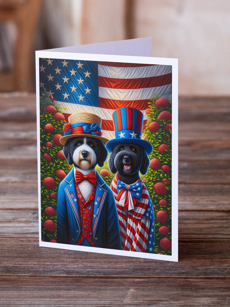 All American Portuguese Water Dog Greeting Cards Pack of 8