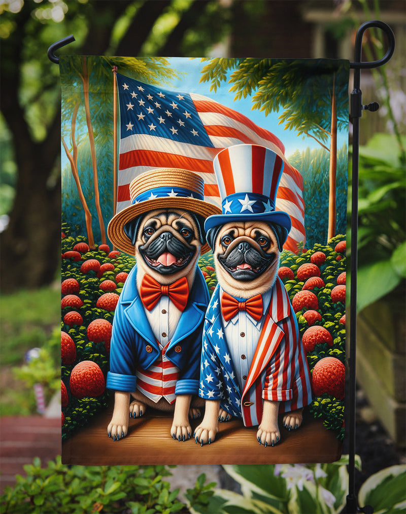 All American Pug Garden Flag