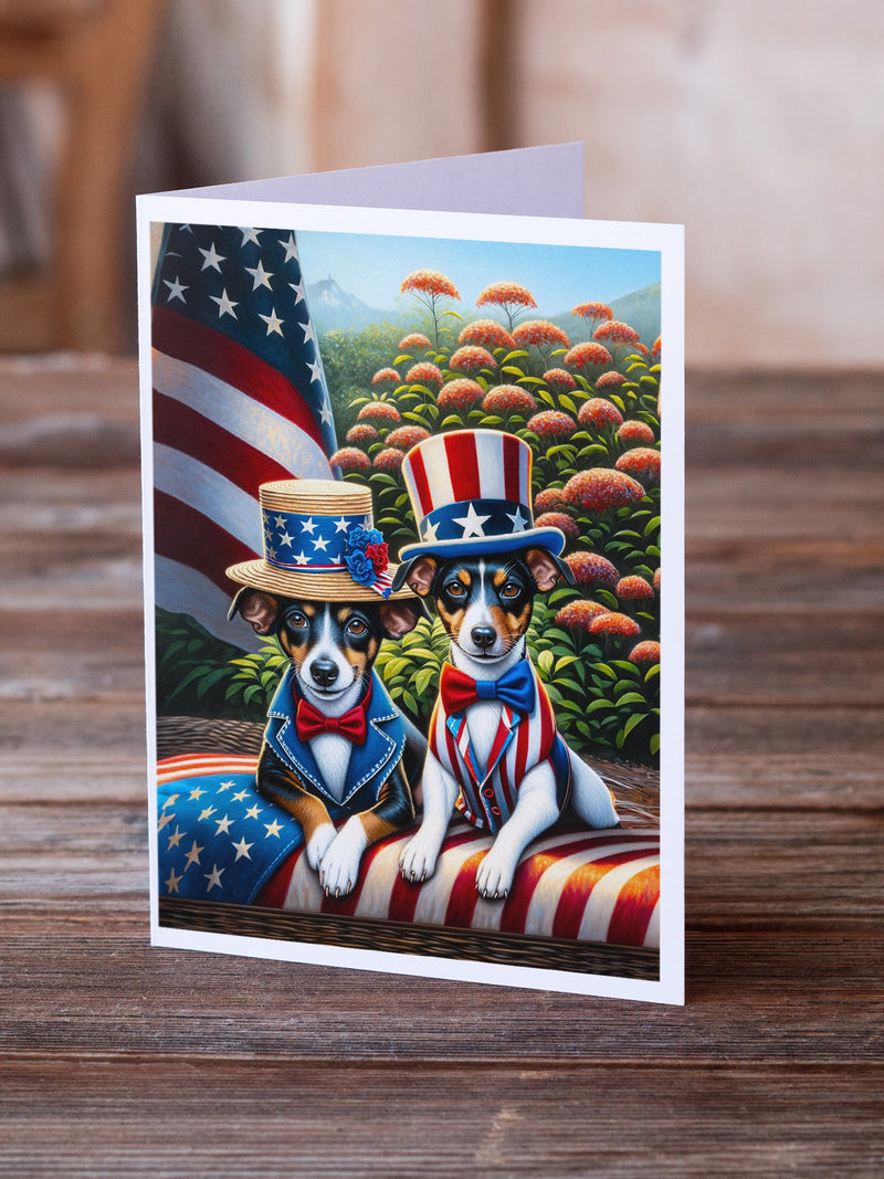 All American Rat Terrier Greeting Cards - Blank Note Cards – 8-Pack of Artist-Designed Cards with Envelopes