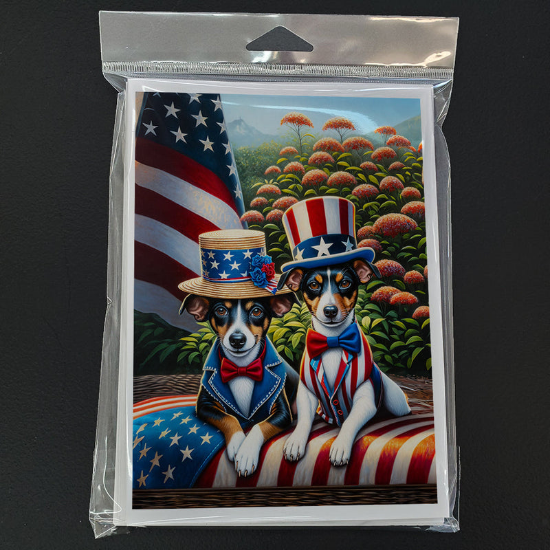 All American Rat Terrier Greeting Cards - Blank Note Cards – 8-Pack of Artist-Designed Cards with Envelopes