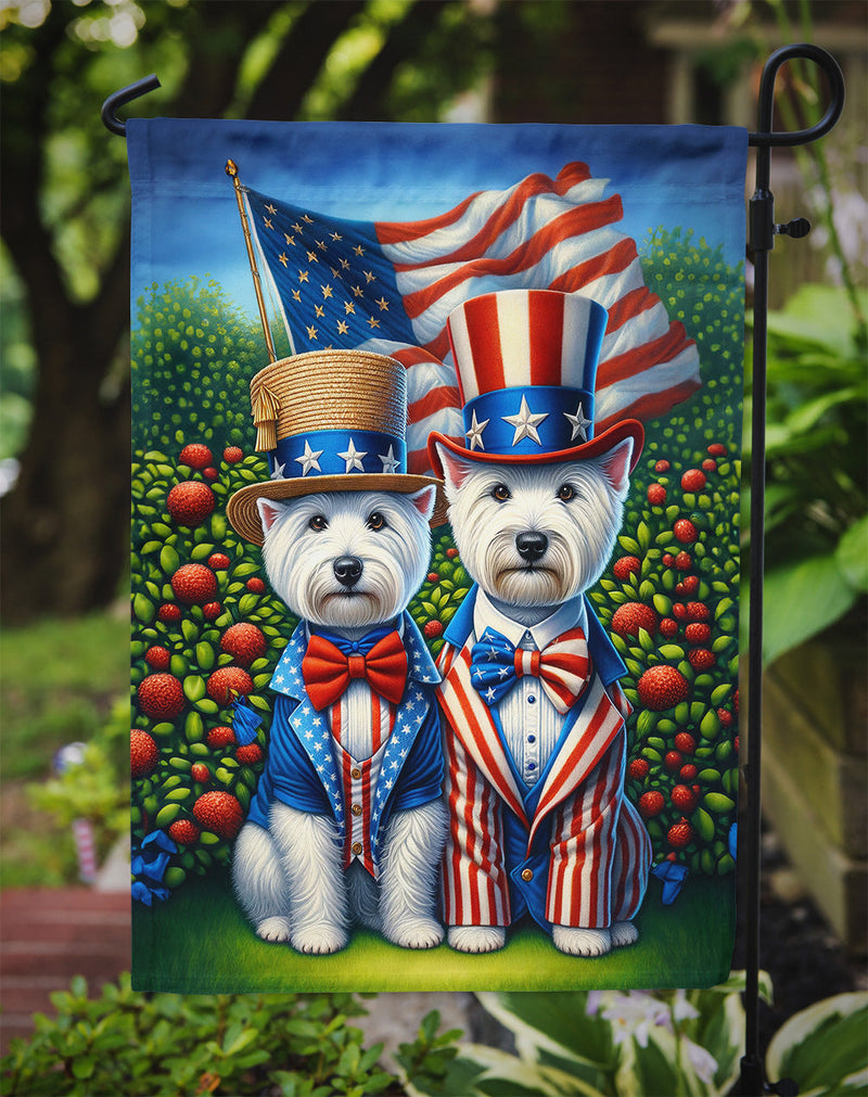 All American Westie Garden Flag –  Dogs with American Flag Background by Caroline’s Treasures