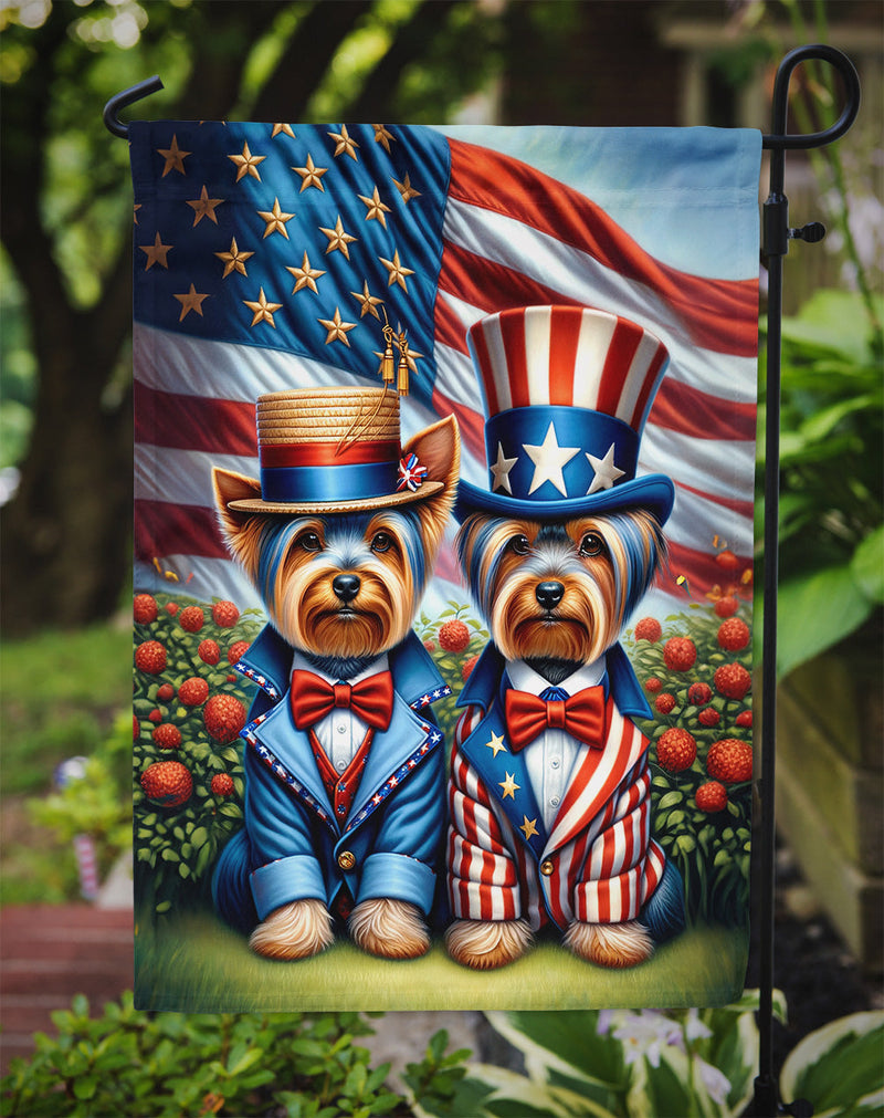 All American Yorkshire Terrier Garden Flag