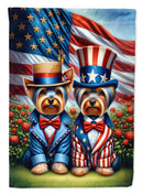 All American Yorkshire Terrier Garden Flag –  Dogs with American Flag Background by Caroline’s Treasures