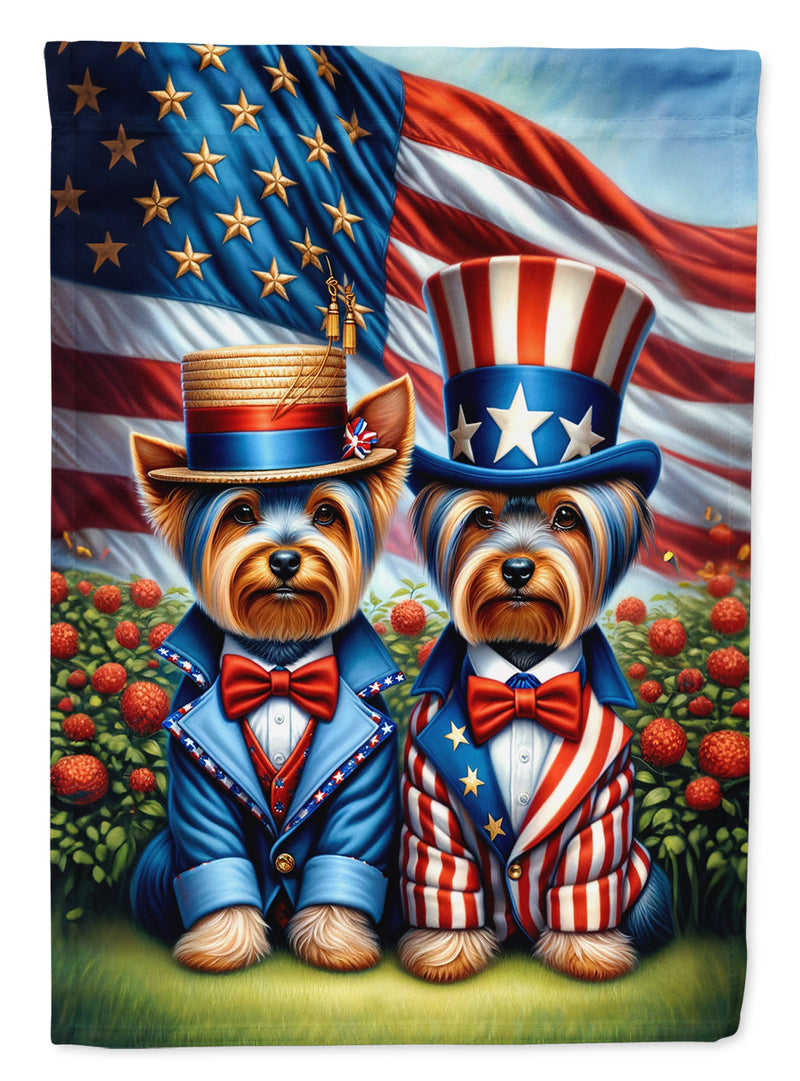 All American Yorkshire Terrier Garden Flag