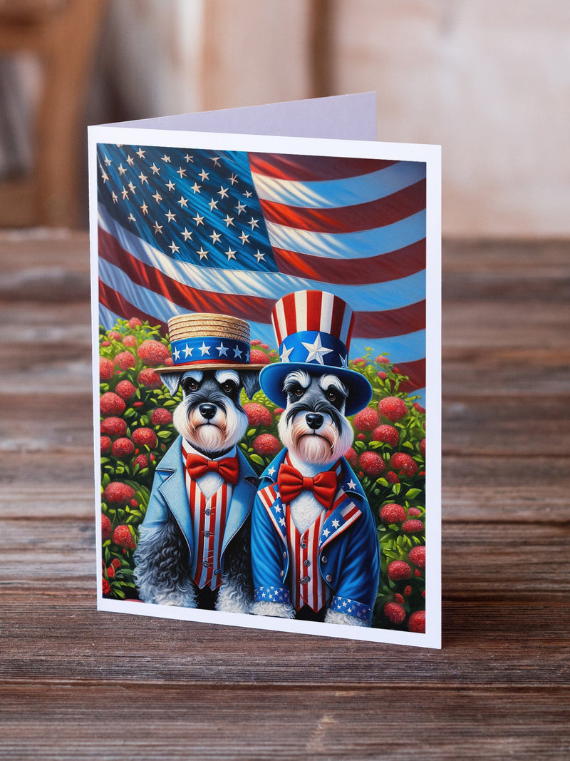 All American Schnauzer Greeting Cards Pack of 8