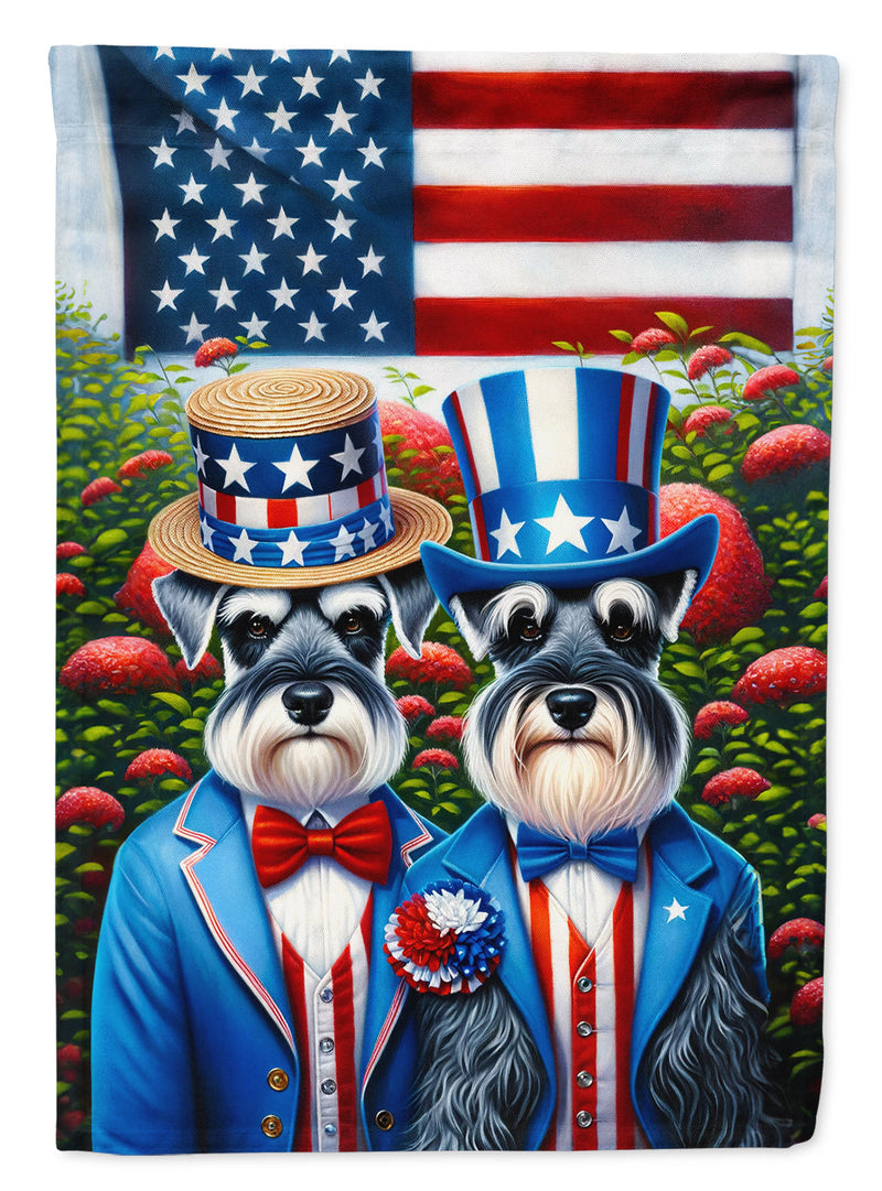 All American Schnauzer Garden Flag –  Dogs with American Flag Background by Caroline’s Treasures
