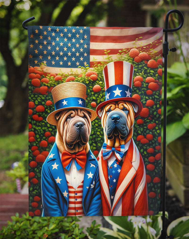 All American Shar Pei Garden Flag