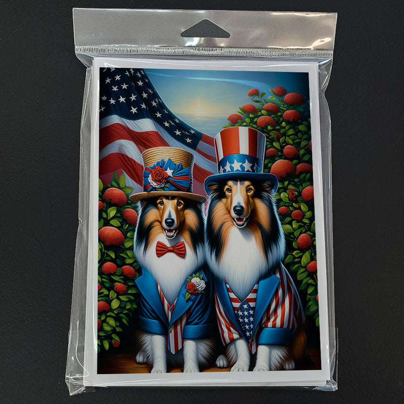 All American Sheltie Greeting Cards Pack of 8