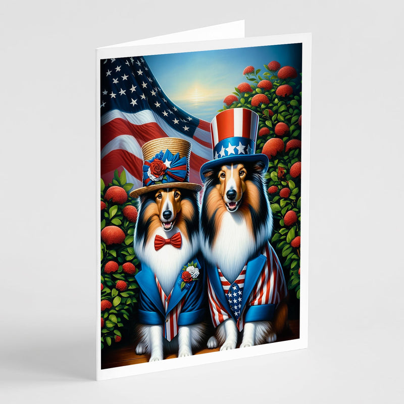 All American Sheltie Greeting Cards Pack of 8