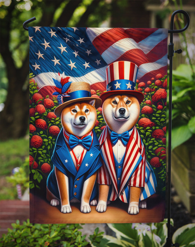 All American Shiba Inu Garden Flag