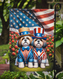 All American Shih Tzu Garden Flag –  Dogs with American Flag Background by Caroline’s Treasures