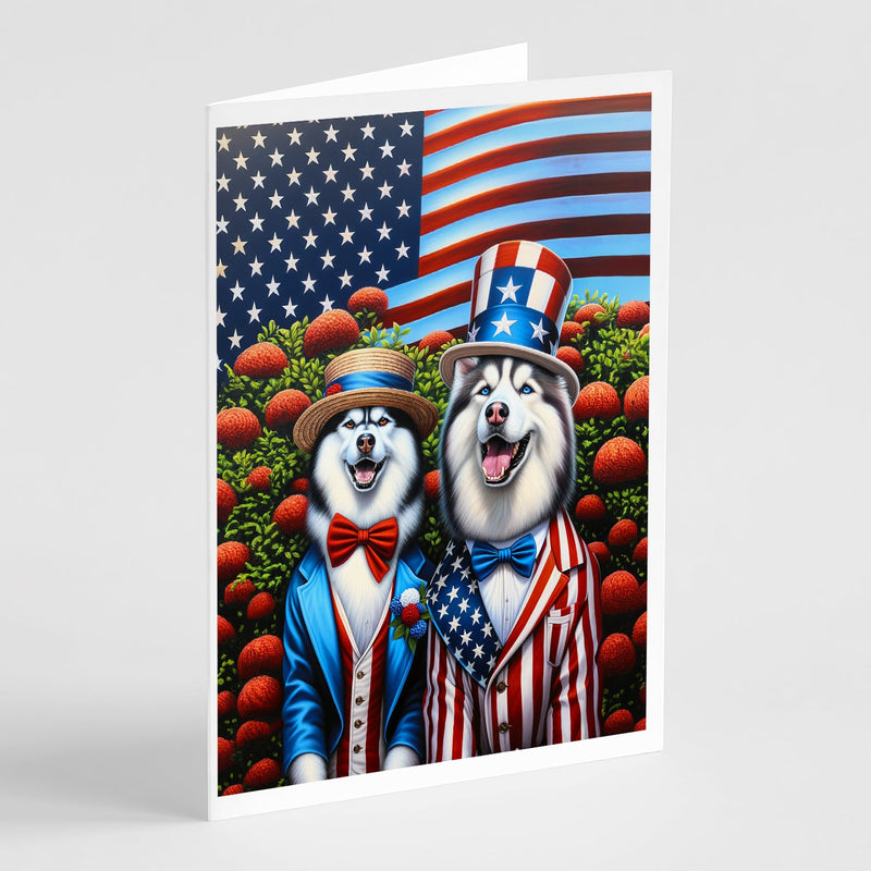 All American Siberian Husky Greeting Cards Pack of 8