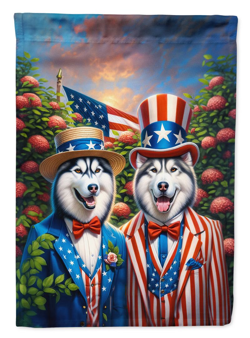 All American Siberian Husky House Flag