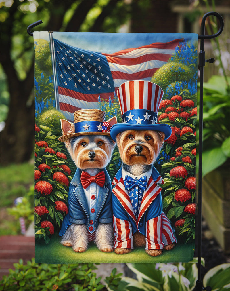 All American Silky Terrier Garden Flag