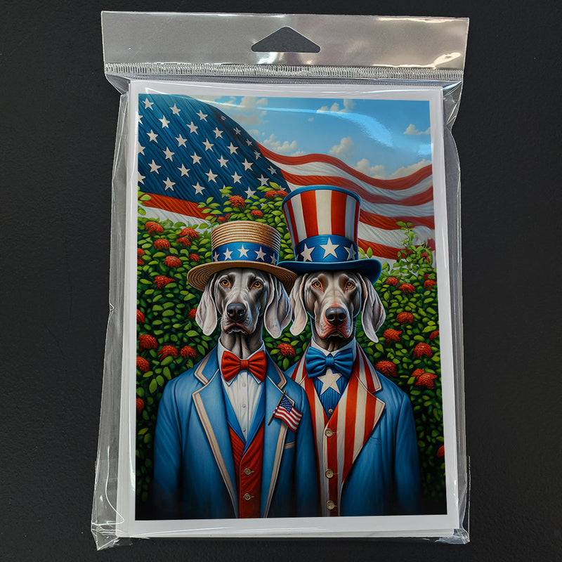 All American Weimaraner Greeting Cards Pack of 8