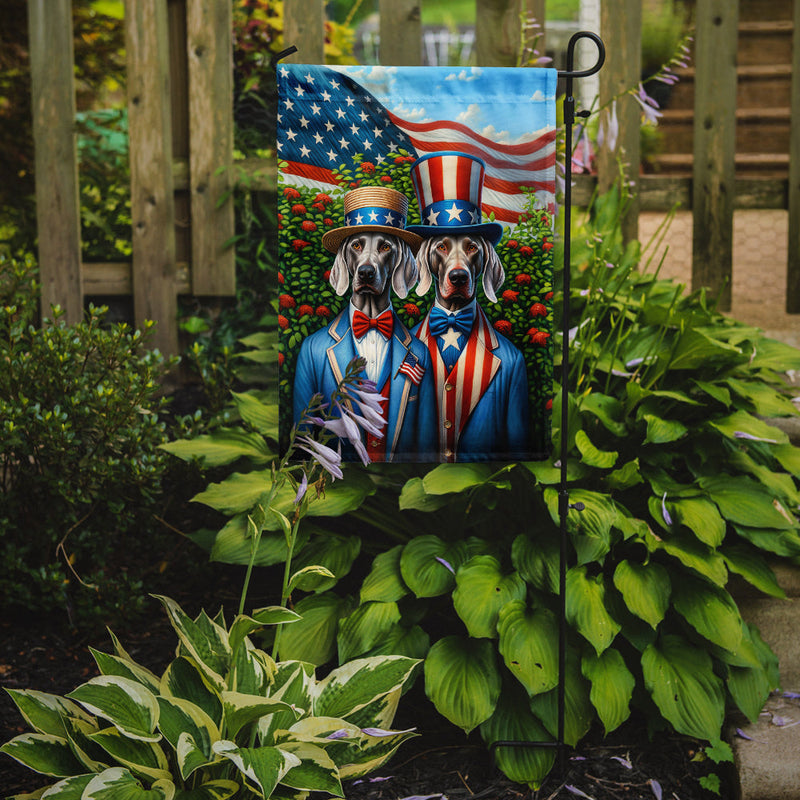 All American Weimaraner Garden Flag –  Dogs with American Flag Background by Caroline’s Treasures