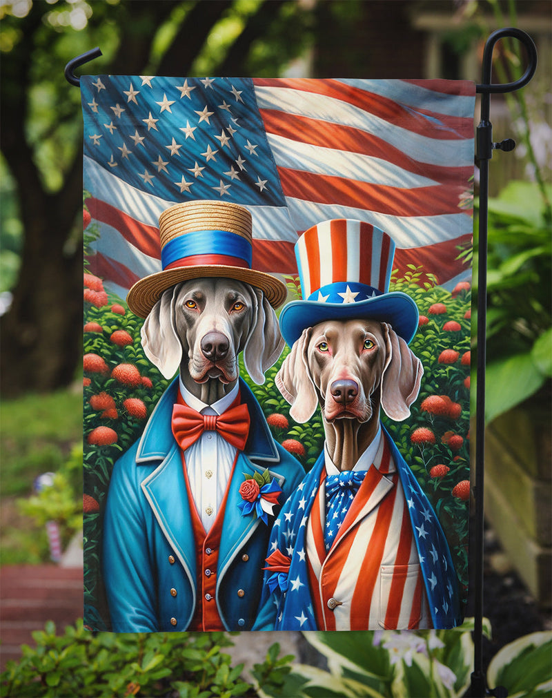 All American Weimaraner Garden Flag –  Dogs with American Flag Background by Caroline’s Treasures