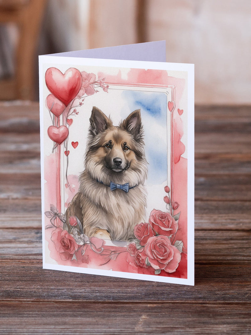 Belgian Tervuren Valentine Roses Greeting Cards Pack of 8