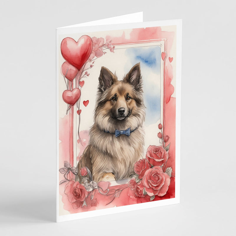 Belgian Tervuren Valentine Roses Greeting Cards Pack of 8