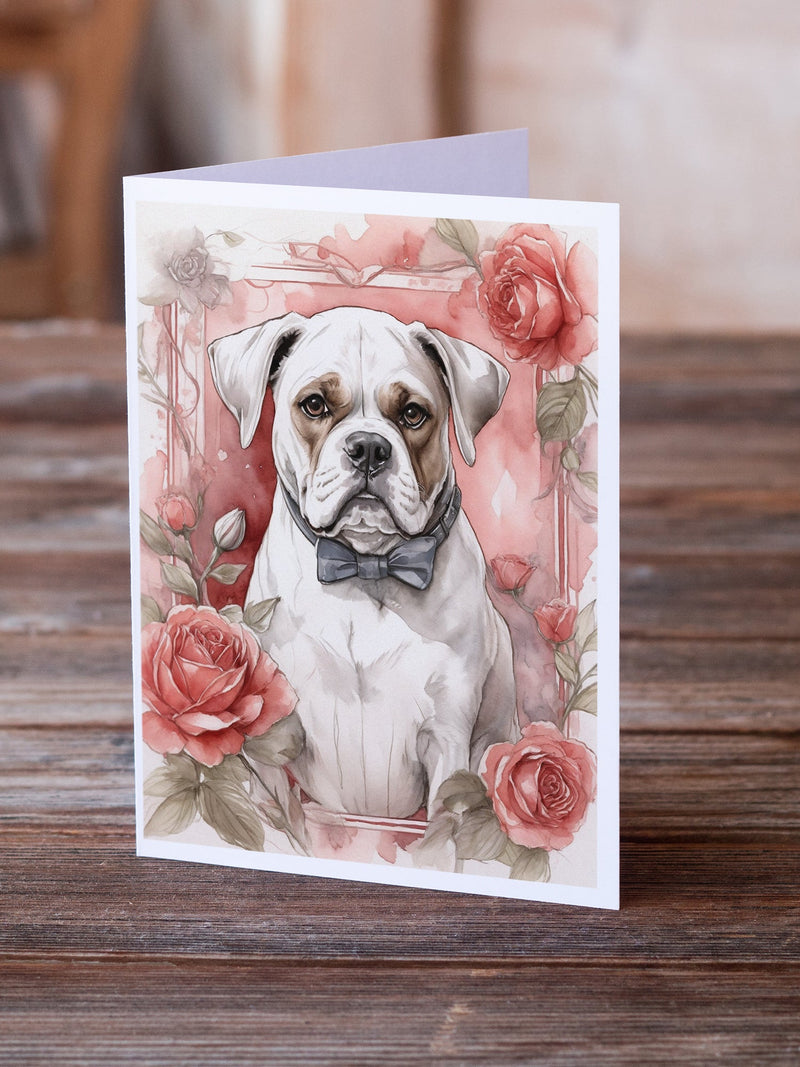 Boxer Valentine Roses Greeting Cards Pack of 8