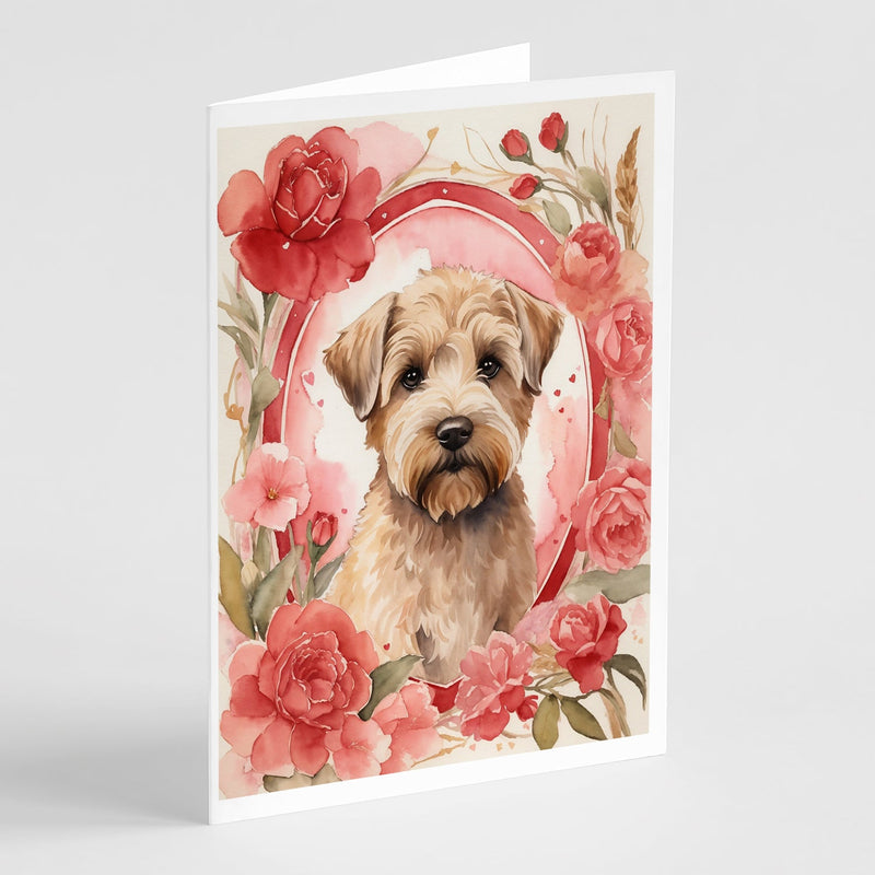 Wheaten Terrier Valentine Roses Greeting Cards Pack of 8