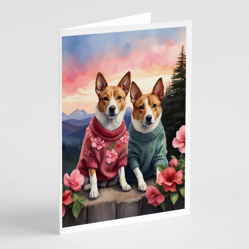 Basenji Two Hearts Greeting Cards Pack of 8