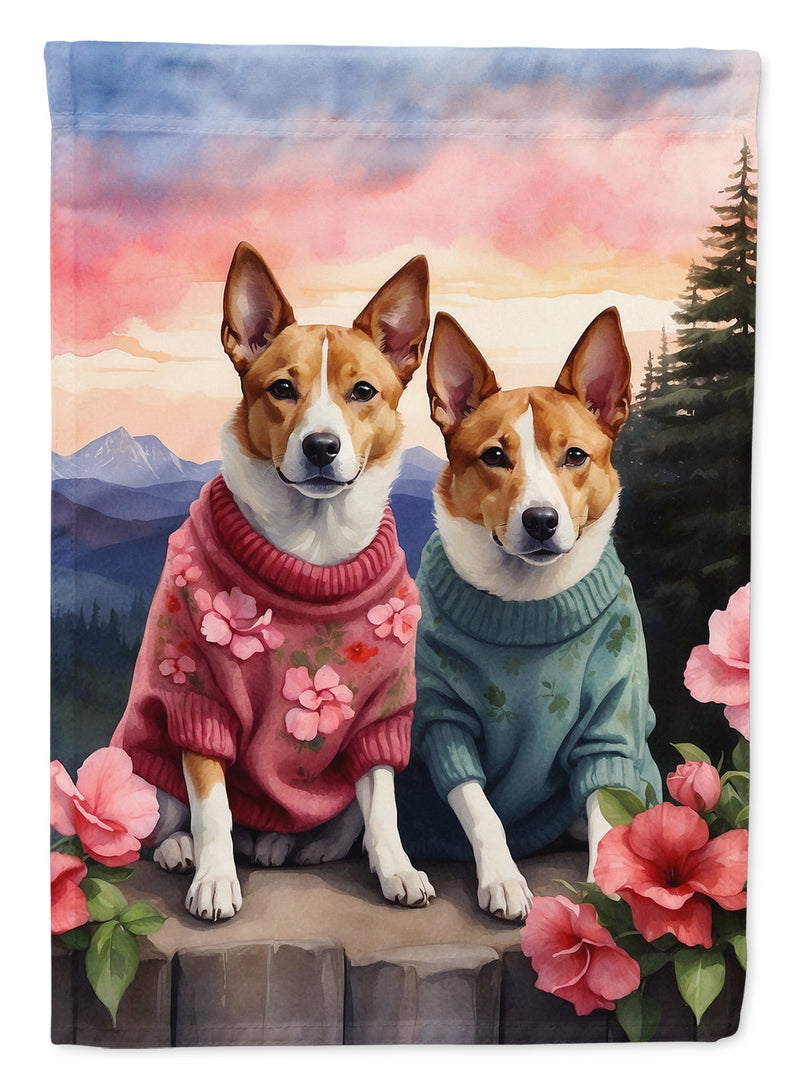 Basenji Two Hearts Garden Flag