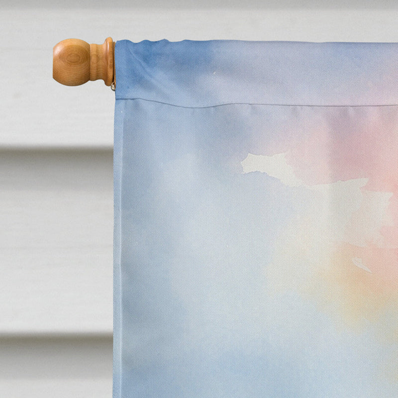 Basset Hound Two Hearts House Flag