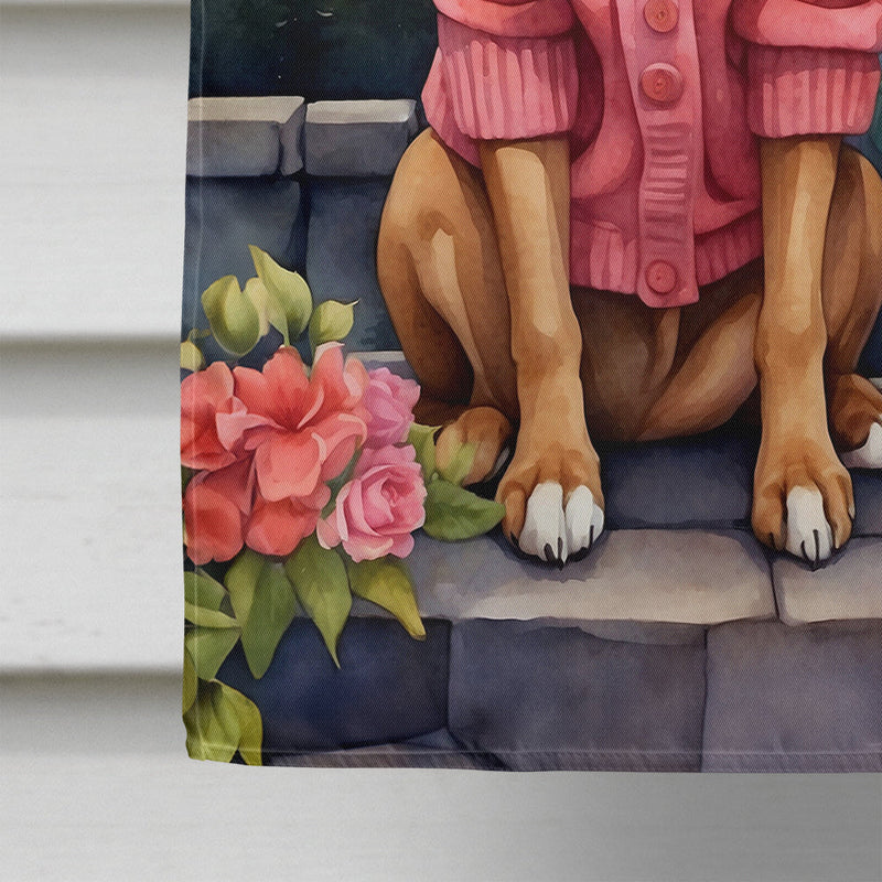 Boxer Two Hearts House Flag