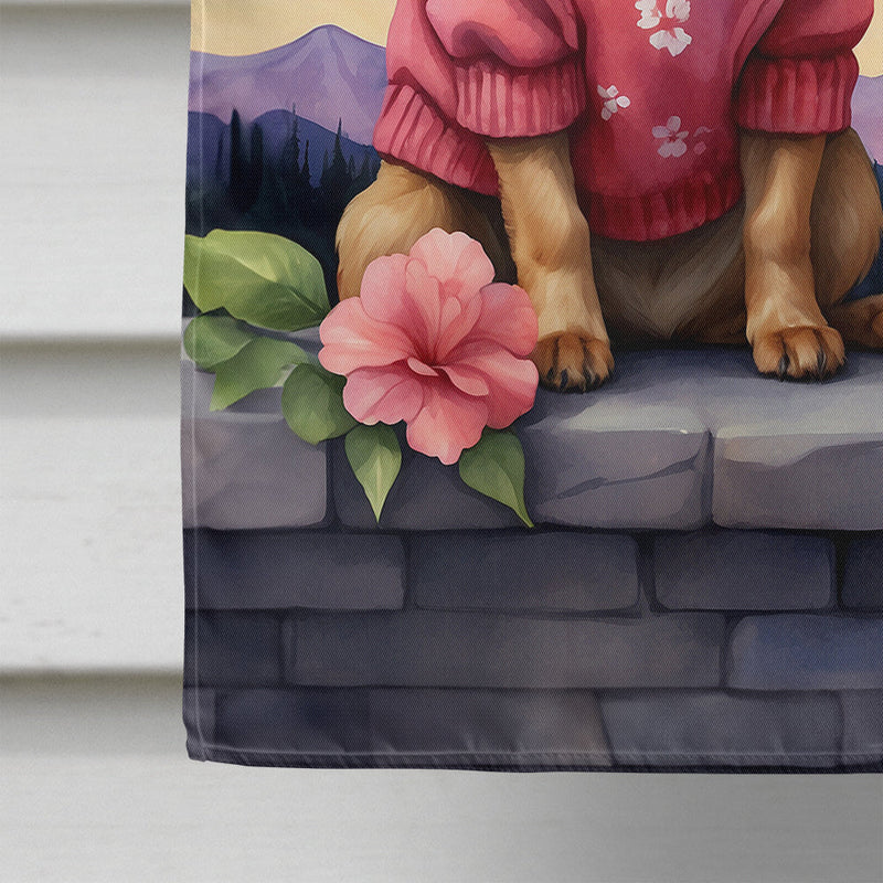 Brussels Griffon Two Hearts House Flag