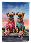 Brussels Griffon Two Hearts House Flag