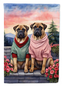 Bullmastiff Two Hearts House Flag