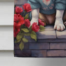 English Bulldog Two Hearts House Flag