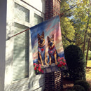 German Shepherd Two Hearts House Flag