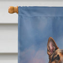 German Shepherd Two Hearts House Flag
